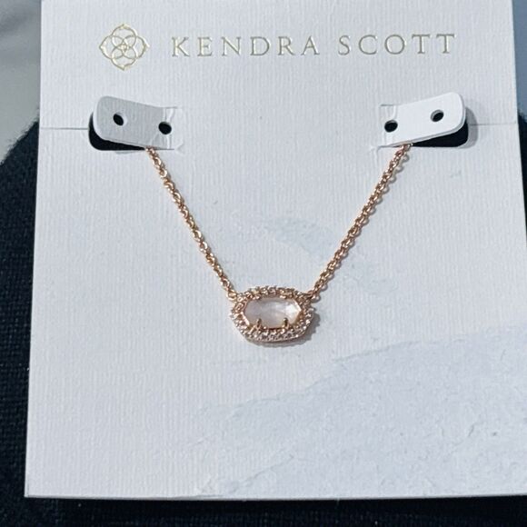 Kendra Scott Chelsea Necklace Mother of Pearl Pendant Rose Gold Tone NEW - Picture 6 of 10